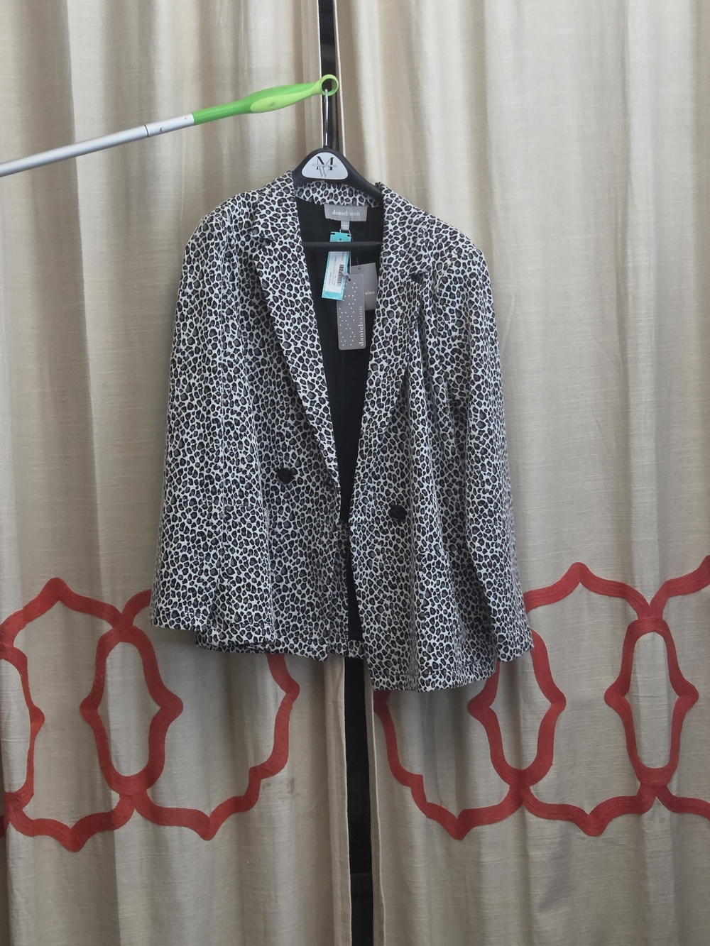 Daniel Rainn Leopard Jacquard Knit Blazer XL NWT